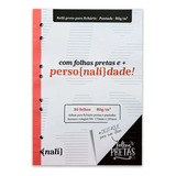 Bloco Nali Preto Para Fichario Colegial b5 80g Com 30 Folhas