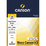 Bloco Papel Canson Desenho 200 Branco 200g A3 20 Folhas
