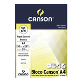 Bloco Papel Canson Desenho Branco 180g A4 20 Folhas