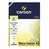 Bloco Papel Canson Desenho Branco A3 180g 20 Folhas