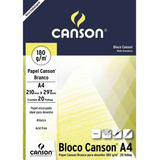 Bloco Papel Canson Desenho Branco A4 180g 20 Folhas