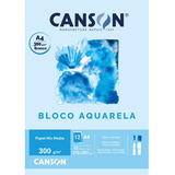 Bloco Papel Desenho A4 Aquarela 12 Folhas Canson 300g m 