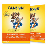 Bloco Papel Vegetal Canson Liso A4 60g Pacote Com 50 Folhas