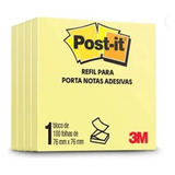 Bloco Post it Refil Pop Up 76x76 Amarelo C 4 Blocos 100fls