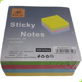 Bloco Recado Auto Adesivo 4 Cores Tons Pastel 400fls 76x76