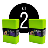 Bloco Tijolo De Pilates Yoga Funcional Em Eva Kit C 2 Peças