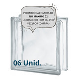 Bloco Tijolo De Vidro Incolor 19x19 Com 06 Unidades