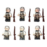Blocos De Montar 6 Soldados Alemães Inverno Tipo 1