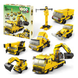 Blocos De Montar Caminhao Construcao Kit 1000 Peças 6 Em 1