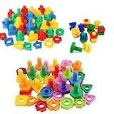 Blocos De Montar Educativos Para Crianças Kit Interativo Com Parafusos E Peças Coloridas 24 Pçs Desenvolvimento Criativo E Motor Brinquedo De Construção Durável Certificado Inmetro NEXUS