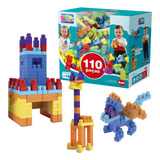 Blocos De Montar Encaixe Infantil 110pçs Brinquedo Educativo