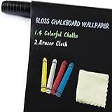 Bloss Papel De Parede De Quadro Negro Com Pau E Descasque 43 × 400 Cm De Comprimento Com 4 Giz Colorido Papel De Contato Para Quadro Negro Adesivo De Parede Para Parede Sala De Aula Escritório Casa E Para Desenho Infantil 