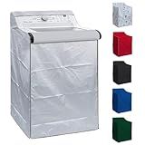 BlueStars Tampa De Máquina De Lavar E Secar Roupa Para Máquinas De Carga Superior Impermeável à Prova De Poeira à Prova De Sol W29 D28 H43 Adequado Para A Maioria Das Lavadoras E Secadoras De Carga Superior Prata