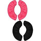 Blulu 2 Pares De Capas De Patins Para Patins No Gelo Protetores De Lâmina De Skate Para Patins De Hóquei Patins Artísticos E Patins No Gelo Preto E Vermelho Rosa M 