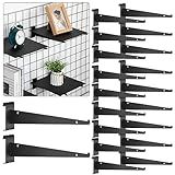 Blulu Suporte De Prateleira De Faca Gridwall De 30 48 Cm Com Fio De Metal Labial Ganchos Para Painéis De Parede De Grade Acessórios De Grade Para Prateleira Resistente Acessórios De Grade Para Exibição De Boutique De Negócios Domésticos Preto 20 Peças 