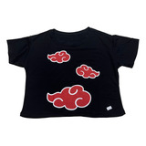 Blusa Akatsuki Naruto Cropped Camiseta Baby Look Sf614