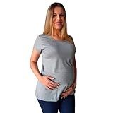 Blusa Amamentação Gestante Abertura Sobreposta M Cinza Mescla
