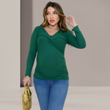 Blusa Amamentação Gestante Canelada Manga Longa