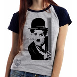 Blusa Baby Look Camiseta Charles Chaplin