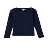 Blusa Básica Infantil Menina Manga Longa Regular Azul Escuro 012