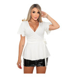 Blusa Bata Batinha Feminina Social De Malha Viscolycra Linda