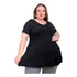 Blusa Bata Manga Curta Feminina Plus Size Evasê Gg Ao G3