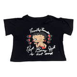 Blusa Betty Boop Blusinha Cropped Baby