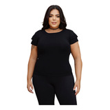 Blusa Blusinha Manga Babados Plus Size Malha Leve Soltinha