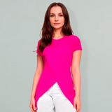 Blusa Blusinha Social Transpassada Manga Curta Vest Legging