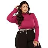 Blusa Cacharrel Feminina Gola Alta Segunda Pele Inverno Plus Fúcsia Único