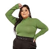 Blusa Cacharrel Feminina Gola Alta Segunda Pele Inverno Plus Verde Militar Único