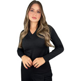 Blusa Cacharrel Feminina Lã Trico Tricot