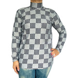 Blusa Cacharrel Manga Longa Soltinha Jacquard Pp Plus Size