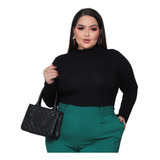 Blusa Cacharrel Segunda Pele Plus Size Manga Longa