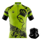 Blusa Ciclismo Masculino Dry Fit Uv50 Pro Tour Romaria Verde