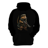 Blusa Com Capuz Hamster Soldado Exército