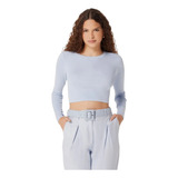 Blusa Cropped Feminina Manga Longa Tricô Outlet Hering K4v6