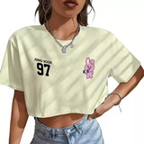 Blusa Cropped Feminino Jeon Jungkook Shooky Kpop Coreano Bts
