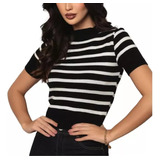 Blusa Cropped Trico Feminino