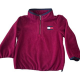 Blusa De Fleece Na Cor Vinho Tommy Hilfiger Infantil Menino