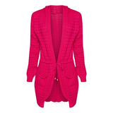 Blusa De Frio Feminina Trico Tricot Kimono Cardigan Parka
