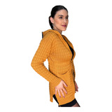 Blusa De Frio Feminina Tricot Kimono Cardigan Parka Caramelo