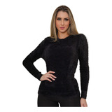 Blusa De Pelinho Pelúcia De Frio Feminina Inverno