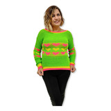 Blusa De Tricot Feminina Corações Inverno Frio Malha