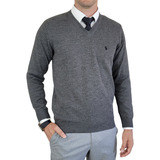 Blusa Decote V Masculina Suéter Tricô Inverno Premium