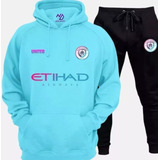 Blusa E Calça Moletom Kit Conjunto Manchester City Futebol