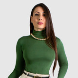Blusa Feminina Cacharrel Segunda Pele Manga Longa Gola Alta