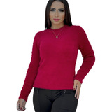 Blusa Feminina Com Pelinho De Frio Moda Inverno Estilosa