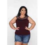 Blusa Feminina Detalhe De Renda Casual Social Moda