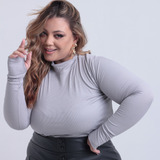 Blusa Feminina Gola Cacharrel De Inverno Tendencia Plus Size